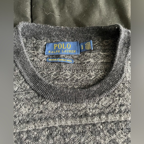 Mens Polo Washable Merino Wool sweater - Picture 6 of 7